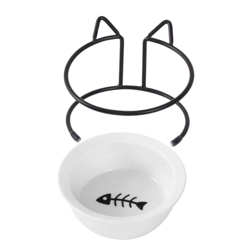 BESPORTBLE Erhöhter Katzennapf Aus Keramik Hals Überlauf-Design Breiter Boden Futternapf Für Katzen von BESPORTBLE
