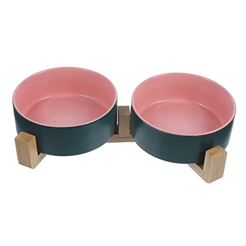 BESPORTBLE Keramik-katzennapf-Set Zweifarbig Mattes Finish Holzständer Erhöhte Näpfe für Katzen BESPORTBLE Keramik-katzennapf-Set Zweifarbig Mattes Finish Holzständer Erhöhte Näpfe für Katzen von BESPORTBLE