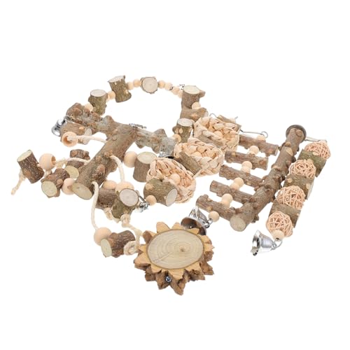 BESPORTBLE 1satz Vogel Kauspielzeuge Aus Holz Für Papageien Teiliges Mit Krallen-schleifsticks Und Sitzstangen Für Spielen Klettern Aktivität Von Haustieren von BESPORTBLE