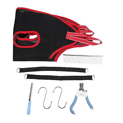 BESPORTBLE 1 Satz Schönheit Hängematte Haarschneidemaschine für Haustiere Trimmer Bausatz haustierkamm pet Supplies Pflegeschlinge für Haustiere Zubehör für die Haustierpflege Polyester rot von BESPORTBLE
