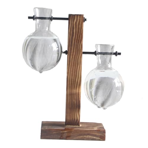 BESPORTBLE Tisch-Glas-pflanzgefäß Für Hydrokultur Mit Holzständer Für Pflanzen Im Wohnzimmer Oder Schlafzimmer Glas Pflanztopf Für Hydrokultur Pflanzen von BESPORTBLE