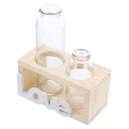 BESPORTBLE Glas Vasen Mit Holzständer Für Innenbereich Hydrokultur-Terrarium Als Pflanzenhalter Wasserpflanzgefäß Für Schreibtischdeko Brauchbar Für Blumenarrangements BESPORTBLE Glas Vasen Mit Holzständer Für Innenbereich Hydrokultur-Terrarium Als Pflanzenhalter Wasserpflanzgefäß Für Schreibtischdeko Brauchbar Für Blumenarrangements von BESPORTBLE