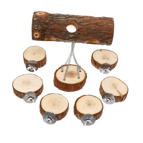 BESPORTBLE Sicher Und Unterhaltsam – 8-teiliges Hamsterspielzeug-Set Aus Holz – Tunnel Schaukel Für Kleintiere von BESPORTBLE