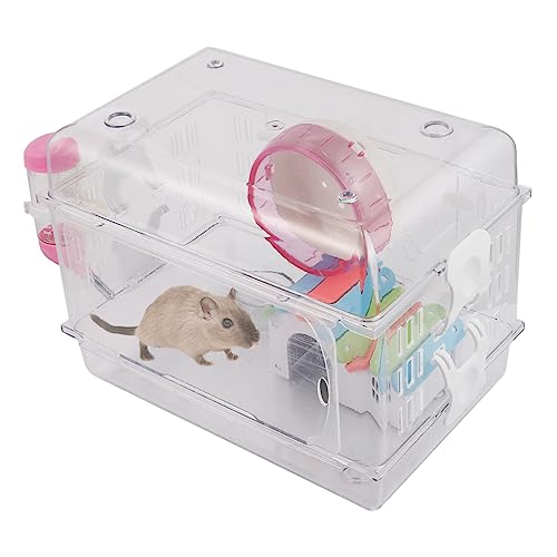 BESPORTBLE Stilvolles Haustierkäfig-Set Aus Acryl Hamstervilla Mit Laufrad Futternapf Auslaufsicherer Wasserkrug Zufälliger Stil von BESPORTBLE