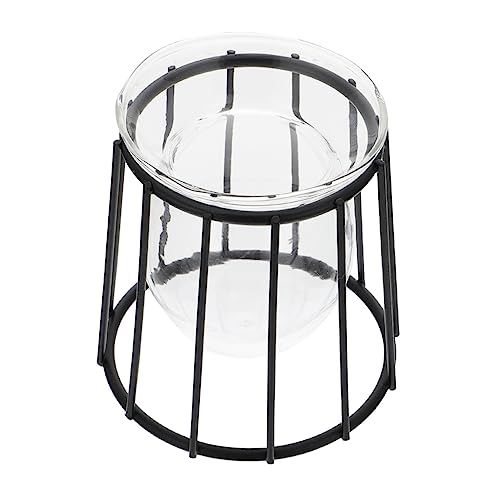 BESPORTBLE 1 Stück Geometrische Hydrokulturvase Blumentöpfe Deko Blumenkübel Hydrokulturbehälter Aus Eisengestell Hydroponische Vasenverzierung Grüner Pflanzenbehälter Black Glas von BESPORTBLE