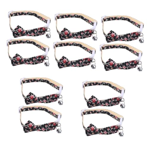 BESPORTBLE 10stücke Katzenhalsband Mit Schleife Und Glocke Einstellbares Atmungsaktives Katzencollar Für Haustiere Für Und Komfort Mit Kleinen Blumen von BESPORTBLE