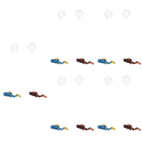 BESPORTBLE 10 Sätze Aquarium schwimmende Dekoration Taucherfiguren Aquarientaucher mit Schwimmvorrichtung Pflanzendekor Ornament Taucher Figur Aquarium-Dekor Ozean schmücken von BESPORTBLE