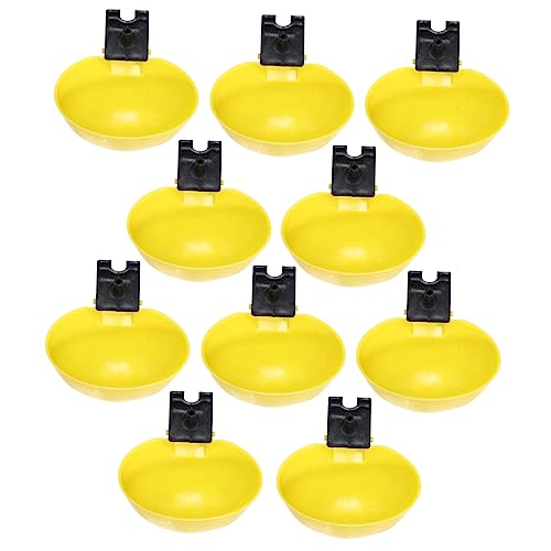 BESPORTBLE 10 Stück Pigeon Chicken Trinkbrunnen geflügel tränke Bird Bath Outdoor Küken Trinknapf automatische Geflügeltränke Vogel Wasserschale Haustierbedarf Vogelfütterer Plastik Yellow von BESPORTBLE