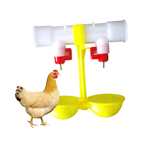 BESPORTBLE 10St automatischer Trinkbrunnen geflügel tränke tränkebecken Vogeltränke wasserwanne Trinkbrunnen für Tauben Vogelfütterer Schüssel Huhn Typ Trinkbrunnen Hühnertrinkerball Yellow von BESPORTBLE