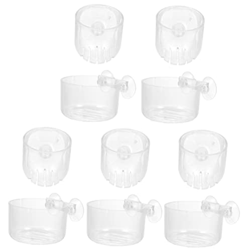 BESPORTBLE 10stücke Aquarien-pflanztopf Mit Saugnäpfen Für Wasserpflanzen Acryl-aquarien-pflanzgefäß Mit Loch Für Fischbecken Aquarien-Dekoration Für Süßwasserumgebungen von BESPORTBLE