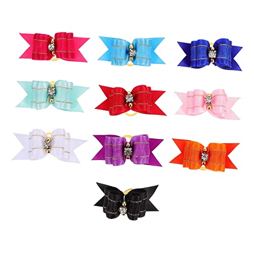 BESPORTBLE 10st Kopfbedeckung Für Haustiere Hundekopfschmuck Tierhaarentferner Für Kleidung Kleine Hundehaarschleifen Haargummis Hundeperücke Haarschleifen Für Hunde Hundemarke Polyester von BESPORTBLE