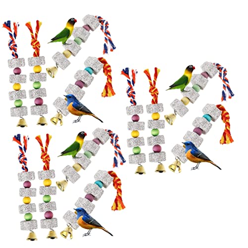 BESPORTBLE 12 STK Backenzahn Papagei Kauspielzeug Ratte Vögel Spielzeug Hängespielzeug Für Käfige Spielzeug Für Vögel Finken Beißen Spielzeug Sittich Vogelglocke Mozuishi Stein Langen von BESPORTBLE