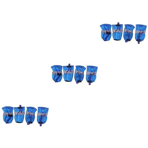 BESPORTBLE 12 STK Hundeschuhe hundepfoten Hunde Schuhe Pfotenschuhe für Hunde Dog Shoes Socken für den Winter Haustier Hunde Outdoor-Schuhe Haustier Pfote sockenschuhe rutschfeste Schuhe Blue von BESPORTBLE