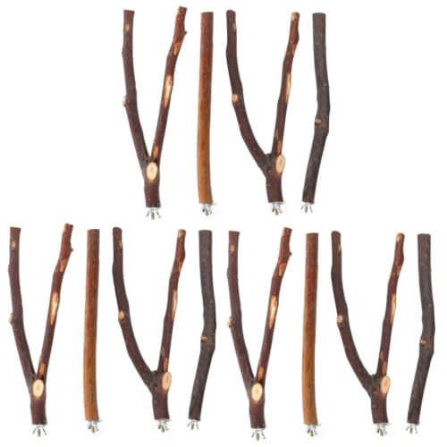 BESPORTBLE 12 STK Papagei Stehender Stock Kletterspielzeug Vogel Kletterstange Papageienbarschbaum Outdoor-spielsets Papageienkäfigstock Vogel Holzbarsch Vogelbarschständer Holzstange Hölzern von BESPORTBLE