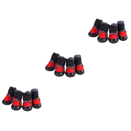 BESPORTBLE 12stücke Hundeschuhe Für Große Und Mittelgroße Hunde rutschfeste Warme Outdoor-Schuhe Für Winteraktivitäten Atmungsaktive Verstellbare Gummisohle Rot BESPORTBLE 12stücke Hundeschuhe Für Große Und Mittelgroße Hunde rutschfeste Warme Outdoor-Schuhe Für Winteraktivitäten Atmungsaktive Verstellbare Gummisohle Rot von BESPORTBLE