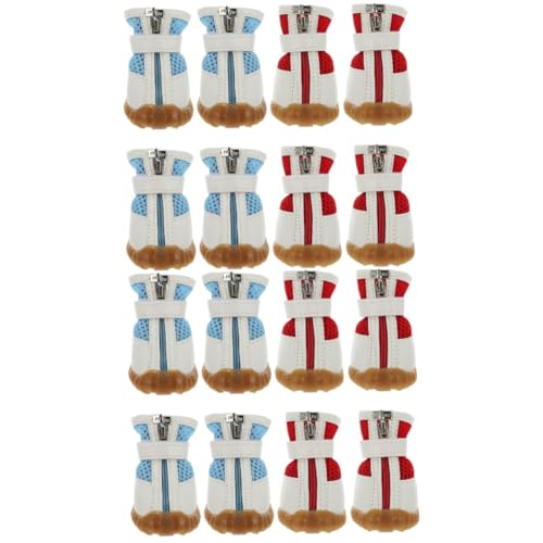 BESPORTBLE 16 STK Haustierschuhe Outdoor-Hundestiefel heiße Pflasterhundestiefel Haustierstiefel hundeschuhe Paws pfotenschutz Welpe Heimtierbedarf Haustier-Reißverschlussschuhe Sandwich-Mesh von BESPORTBLE