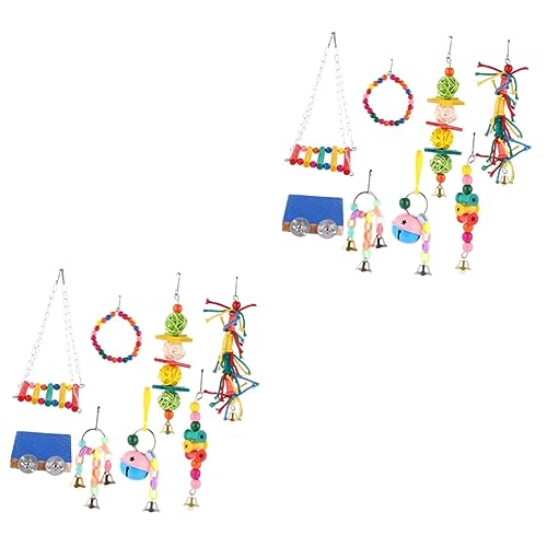 BESPORTBLE 16 STK Papagei Vogel Spielzeug Vogelkäfig-Spielzeug Spielzeuge vogelkäfig zubehör vogelzubehör für käfig Vogel Papagei Schaukel Kauspielzeug Hängespielzeug für Papageien Haustier von BESPORTBLE