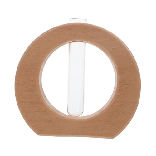 BESPORTBLE Glas Pflanzenvasen Mit Holzständer Für Hydroponische Pflanzen Terrarium Reagenzglasvasen Für Innenbereich Zimmerpflanzen von BESPORTBLE