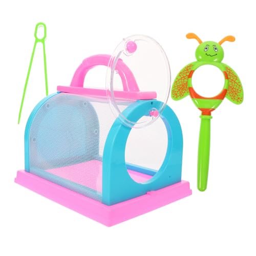 BESPORTBLE Insektenkäfig Tragbarer Halter Für Outdoor-aktivitäten Netzkäfig Mit Lupe Und Pinzette Für Schmetterlinge Bienen Und Andere Kleintiere Sichtbarer Käfig Handkäfig Für Junge von BESPORTBLE
