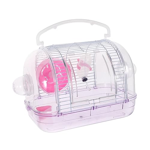 BESPORTBLE Transportbox für Haustiere Hamster Reisebox Eisen Kunststoff Tragbarer Griff Kleiner Zierkäfig für Hamster Rennmaus von BESPORTBLE