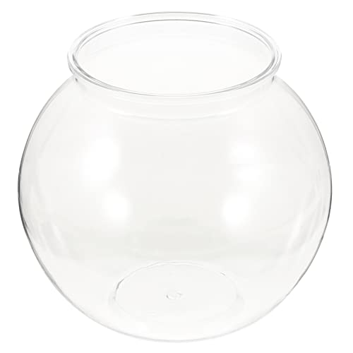 BESPORTBLE 1Stk kleines Fischbecken wohnzimmerdeko Easy putz Transparenter Fischtank platzsparend Desktop-Terrarium künstlich Wasser Kanister rund Desktop-Fischbehälter Fischglas Plastik Weiß von BESPORTBLE