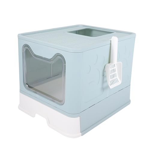 BESPORTBLE 1Stück Box Großes Faltbares Katzenklo Mit Splash Design Geschlossene Katzen Katzenkopf Und Langlebig Für Ihre Und von BESPORTBLE