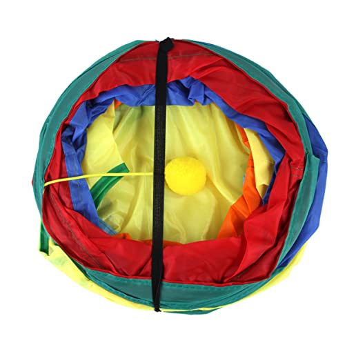BESPORTBLE 1Stück Katzentunnel Faltbarer Katzen Tunnel Mit Eingängen Atmungsaktiv Und Langlebig Interaktives Katzenspielzeug Regenbogenfarben Indoor Spielspaß von BESPORTBLE