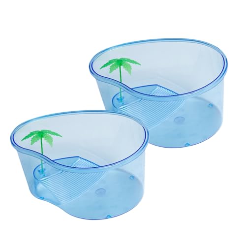 BESPORTBLE 1Stück Plastik Schildkröten Tank Für Reptilien Emulationstank Mit Sonnenbalkon Aquarium Für Wasserschildkröten Und Funktional von BESPORTBLE