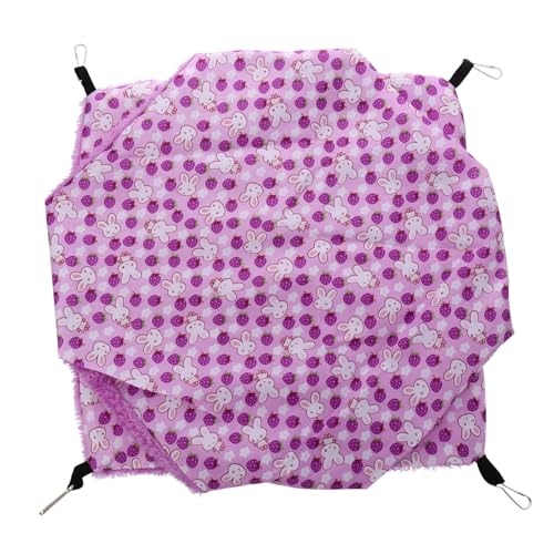 BESPORTBLE 1stück Hamster Hängematte Fleece Doppellagige Warme Pet Swing Für Kleine Haustiere Für Hamster Meerschweinchen Und Andere Kleintiere Violette Kaninchen-Design von BESPORTBLE