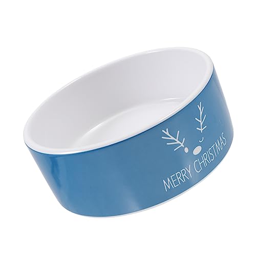BESPORTBLE 1stk Keramikschale Futterspender Haustierbehälter Hund Ornament Katzennapf Container Schüssel Futtermittel Für Haustiere Haustiernapf Wasserspender Für Katzen Boden Futternapf Blue von BESPORTBLE