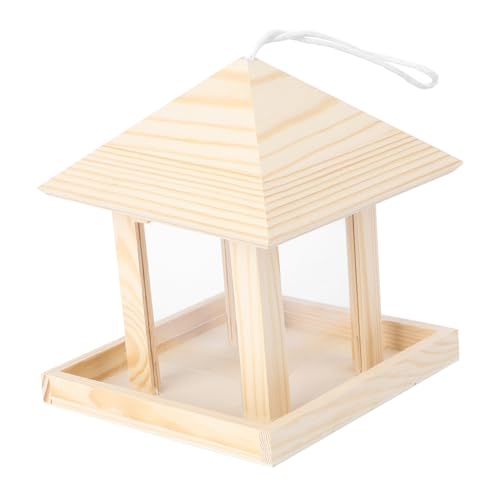 BESPORTBLE Hängender Vogelfutterspender Aus Holz Vogelfutterbehälter Für Draußen Garten-vogelhäuschen Holzfarbe Platz Für Futter Geeignet Für Kleine Vögel BESPORTBLE Hängender Vogelfutterspender Aus Holz Vogelfutterbehälter Für Draußen Garten-vogelhäuschen Holzfarbe Platz Für Futter Geeignet Für Kleine Vögel von BESPORTBLE