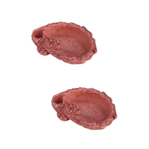 BESPORTBLE 2stücke Dunkelroter Resin Reptilien Futter Und Trinknapf Für Schildkröten Eidechsen Und Andere Haustiere Langlebig Und Pflegeleicht Für Aquarien Und Terrarien Geeignet von BESPORTBLE