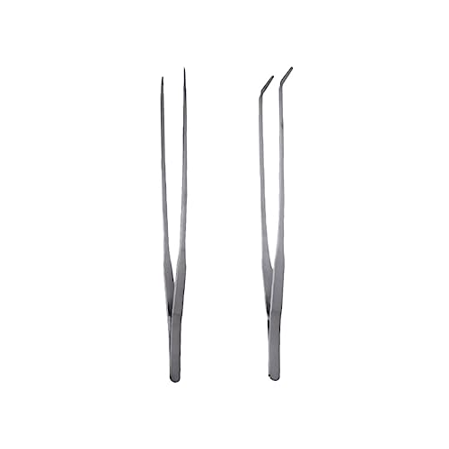 BESPORTBLE 27cm Edelstahl Pflanze Pinzette Set Gerade Krumm Aquarium Pflanze Clier für Aquarium von BESPORTBLE