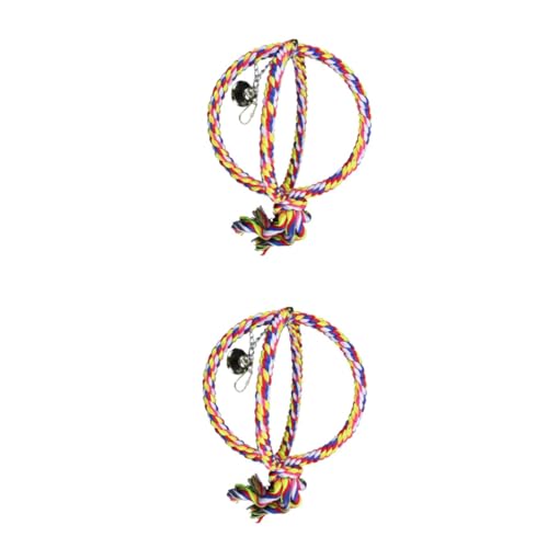 BESPORTBLE 2stücke Baumwollseil Schaukel Für Papageien Flexibles Kletterspielzeug Für Wellensittiche Nymphensittiche Und Andere Kleine Vögel Und Ansprechend Mit Spieluhr Für Mehr Freude von BESPORTBLE