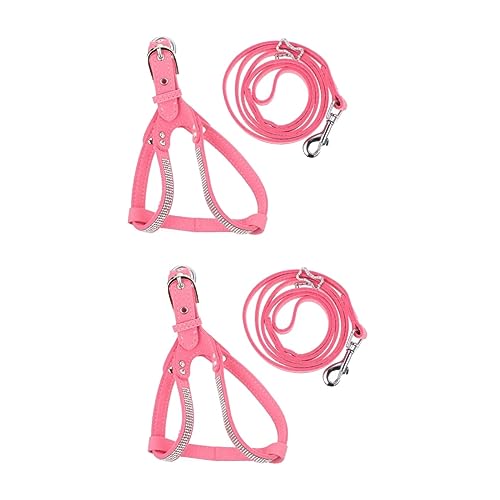 BESPORTBLE 2sätze Rhinestone Hundegeschirr Mit Und Kragen Für Outdoor-aktivitäten Verstellbares Atmungsaktives Brustgeschirr Für Komfortables Spazierengehen Mit Ihrem von BESPORTBLE