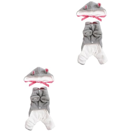 BESPORTBLE 2 Sets Luxuriöse Warme Haustierkleidung Stilvolles Fleece-Outfit Mit Mütze Für Hunde von BESPORTBLE