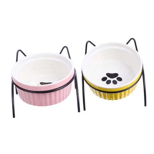 BESPORTBLE Katzennapf-Set Mit Hohem Fuß 4-teilig Keramik-katzennapf Metallständer Hitzebeständig BESPORTBLE Katzennapf-Set Mit Hohem Fuß 4-teilig Keramik-katzennapf Metallständer Hitzebeständig von BESPORTBLE