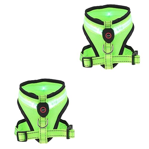 BESPORTBLE 2 Sets Haustier Brust Rückengurt Hund Medium Leuchtende Ladeweste Für Outdoor-aktivitäten von BESPORTBLE
