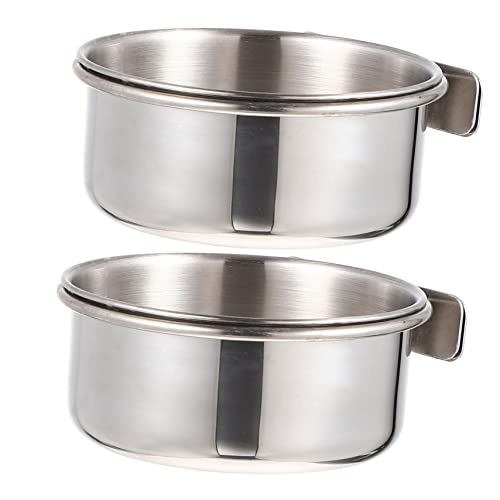BESPORTBLE Vogelkäfig-futterspender Papagei-wasserbecher Edelstahl-futternäpfe 2 Sets Futtertröge Für Haustiere Für Ziervögel von BESPORTBLE