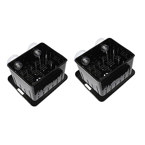 BESPORTBLE 2 Sets Aquarium Brutkasten Schildkröten Zubehör Reptilien Eier Inkubator Tablett Multifunktions Schildkröten Separator Fischtrennung Betta Fischzubehör Kunststoff Schwarz von BESPORTBLE