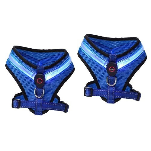 BESPORTBLE 2 Sets Leuchtweste Praktische Hundeweste USB Lade Hundeweste Leuchtende LED Hundeweste Haustier Hundebekleidung Hundeweste Welpenwesten Set Leuchtende von BESPORTBLE