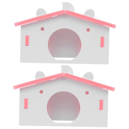 BESPORTBLE 2 STK Hamster Nest Schlafhaus Hamsterversteck Eichhörnchen Kleintierhaus meerschweinchen versteck Hamsterhaus hamsterbett Hamster käfig Haustiernest Haustierkäfig hölzern Rosa von BESPORTBLE