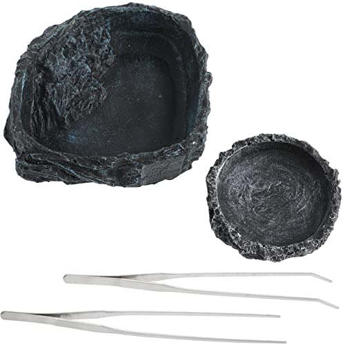 BESPORTBLE 2stücke Reptile Water Bowls Teiliges Futter Und Wassernapf Resin Für Schildkröten Echsen Geckos Schlangen -fütterungszangen Für Terrarien von BESPORTBLE