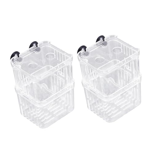 BESPORTBLE 2 Stück Brutkästen Transparente Aquarium Box für Fischzucht als Trennwand im Aquarium mit Saugknöpfen und Platzsparendem Design von BESPORTBLE