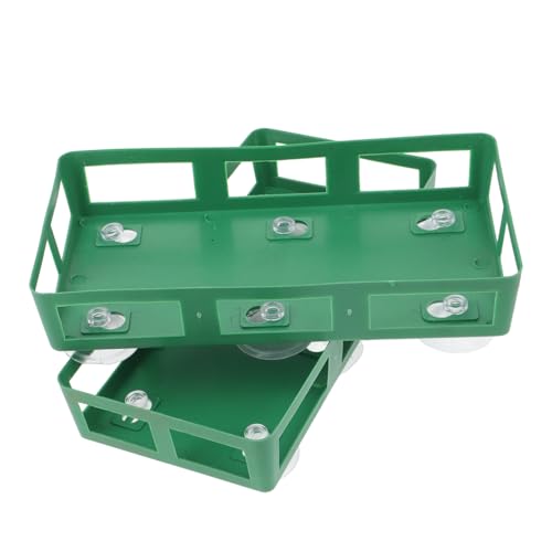 BESPORTBLE 2 Stück Friedhofsblumenkorb blumenständer hochzeitsdekoration Blumendekoration - Hochzeitsauto Blumenhalter Blumenziegel-Schlammhalter Blumentablett mit Saugnapf Plastik Dark Green von BESPORTBLE