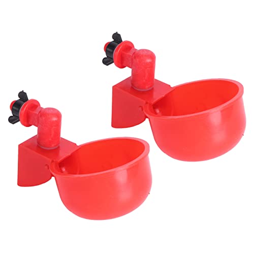 BESPORTBLE 2 Stück Hühnertränke Trinknapf für Geflügel Trinknapf für Tauben Taubenwassertränke Hühnerwasserbecher automatisches Geflügel automatische Tränke Automatische Trinkschale Abs rot von BESPORTBLE