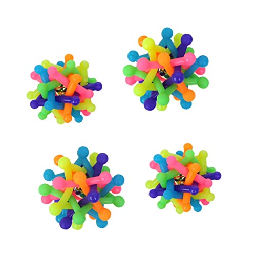 BESPORTBLE 2stücke Hollow Rainbow Ball Für Hunde Kauspielzeug Mit Glocken-Sound Gummiball Für Zahnpflege Interaktives Spielzeug Zur Beschäftigung Und Mittelgröße Für Haustiere von BESPORTBLE