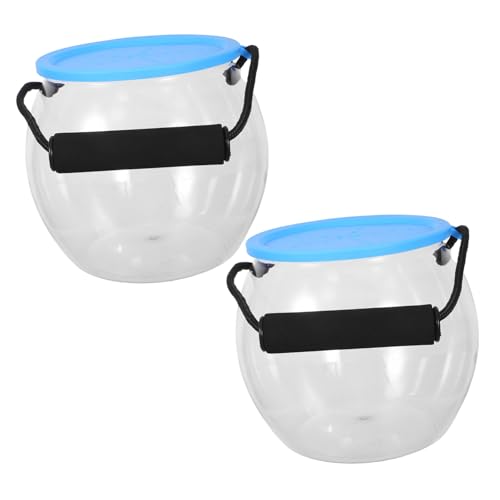 BESPORTBLE 2 Stück Kunststoff Terrarium Schüssel Kleiner Aquarium Eimer Betta Fischschale Kunststoff Kugel Fischschale Kleine Runde Durchsichtiger von BESPORTBLE
