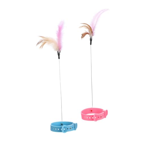 BESPORTBLE Interaktives Katzenspielzeug mit Automatischem Teaser-Halsband 2er-Pack Spielzeug für Gelangweilte Hauskatzen und Unterhaltsam von BESPORTBLE
