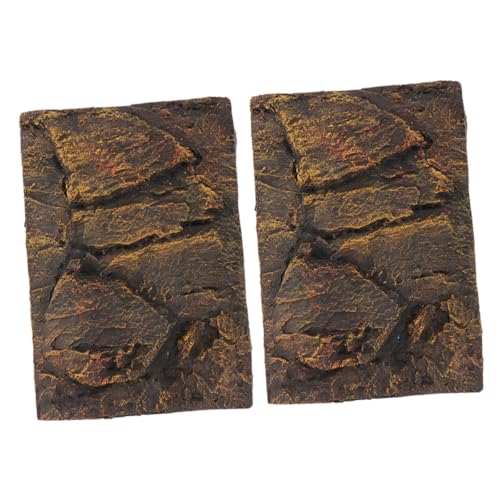 BESPORTBLE 3D-hintergrundplatten Für Reptilienbecken – 2 Stück Dekorative Platten Für Schildkrötenbecken Realistische Aquariumdekoration Einfach Zu Montieren von BESPORTBLE